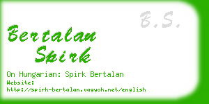 bertalan spirk business card